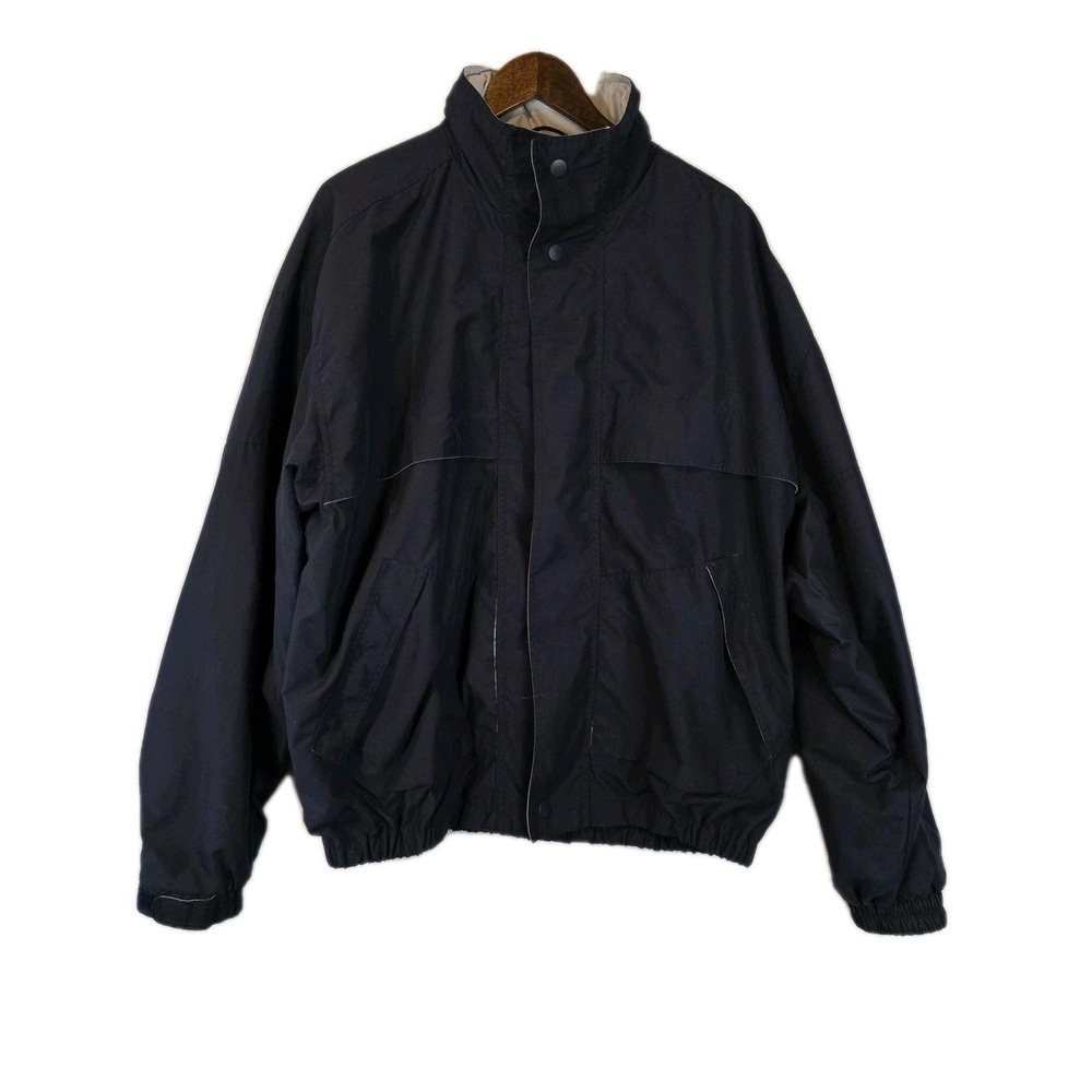 Huntington Custom Jacket Mens XXL Navy Blue Windbreaker Outdoor Full Zip